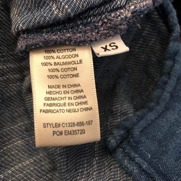 Anthropologie | Cloth & Stone Chambray Cold Shoulder Dress Women's size XS - Picture 6 of 7